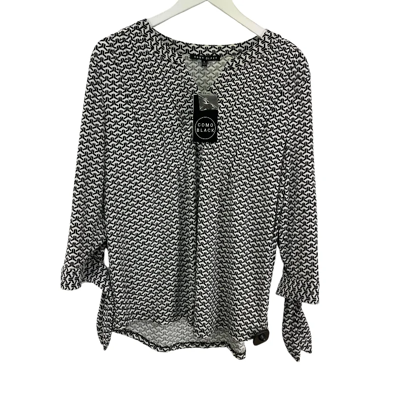 affordable women's topsTop Long Sleeve By Clothes Mentor In Black & White, Size: L