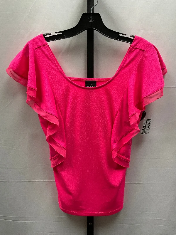 women's tops made from cottonTop Short Sleeve By Worthington In Pink, Size: Petite   S