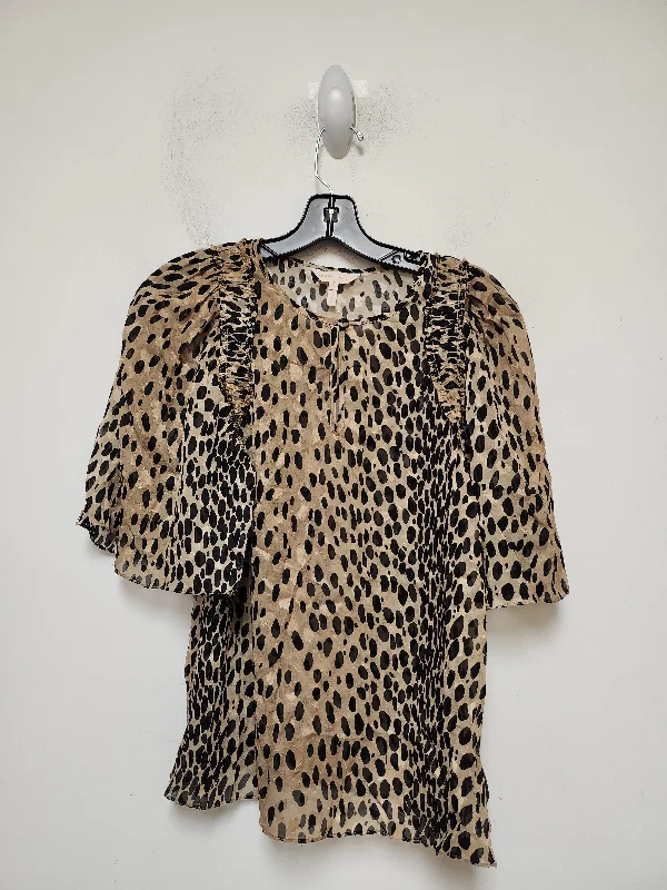 women's tops for cozy nights inTop Short Sleeve By Rebecca Taylor In Animal Print, Size: M