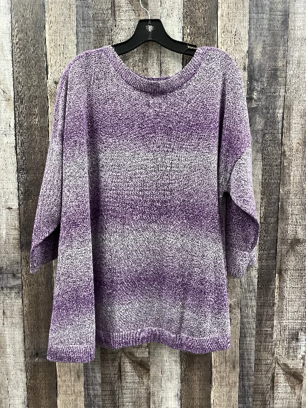 women's tops for those who want to create outfits that reflect their personal style and sense of fashionTop Long Sleeve By Croft And Barrow In Purple, Size: 2x