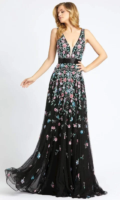 women's lace dressesMac Duggal Evening - 4983D Floral Sleeveless A-Line Dress