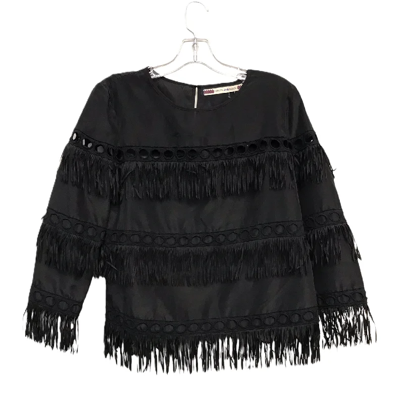 women's tops with cold-shoulder cuts and lace detailingTop Long Sleeve By Chelsea And Violet In Black, Size: Xs