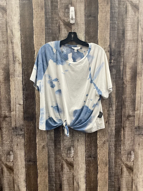 women's tops for those who love to dress up their casual looks with stylish topsTop Short Sleeve By She + Sky In Tie Dye Print, Size: L