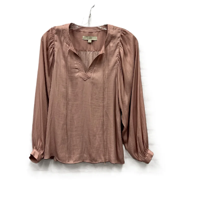 women's tops for those who want to add a bit of flair and personality to their looksTop Long Sleeve By Loft In Pink, Size: Xs