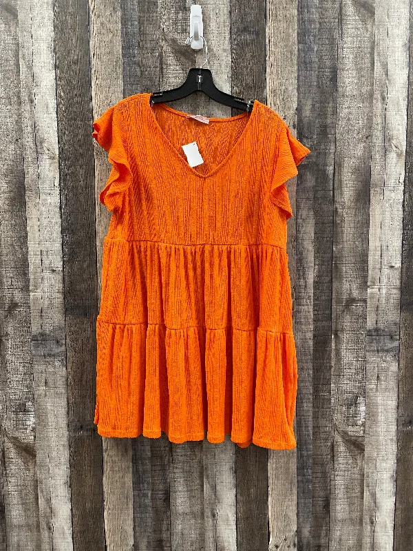 women's tops for smart casual looksTunic Short Sleeve By Ces Femme In Orange, Size: L