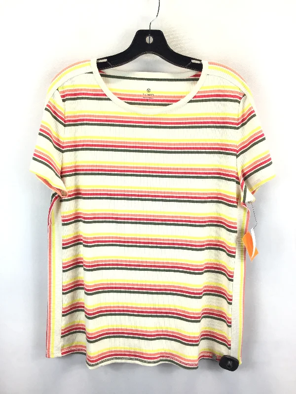 women's tops with sequin embellishmentsTop Short Sleeve Basic By Talbots In Striped Pattern, Size: Xl