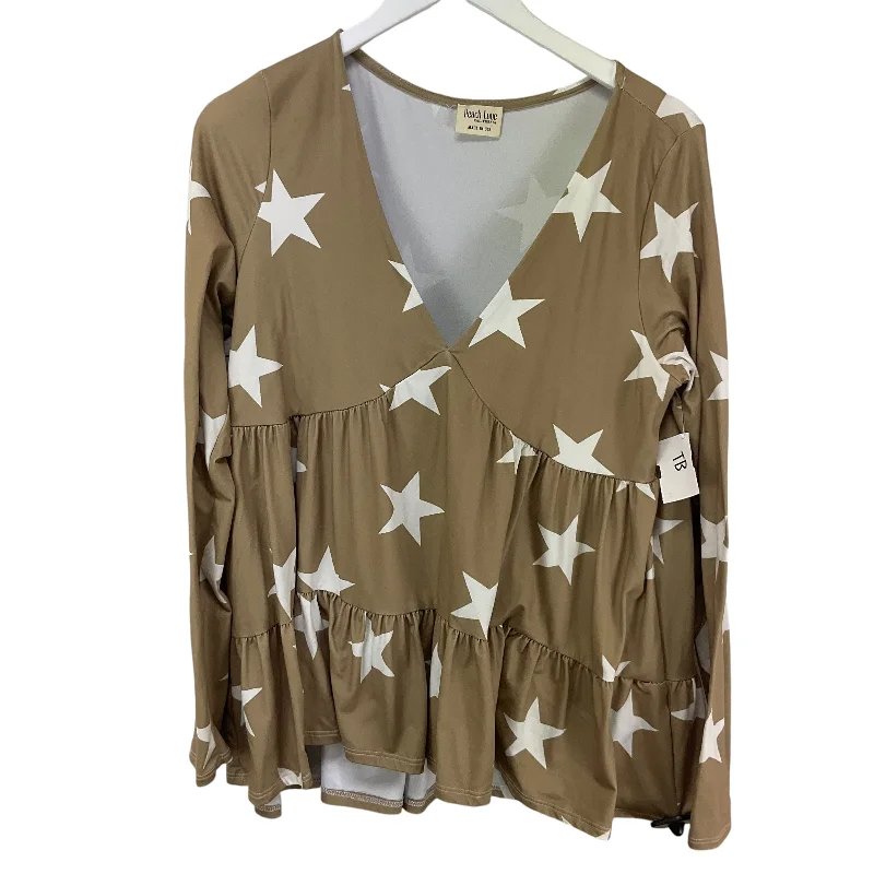 women's tops for maximalist fashion loversTop Long Sleeve By Peach Love Cream California In Gold, Size: L