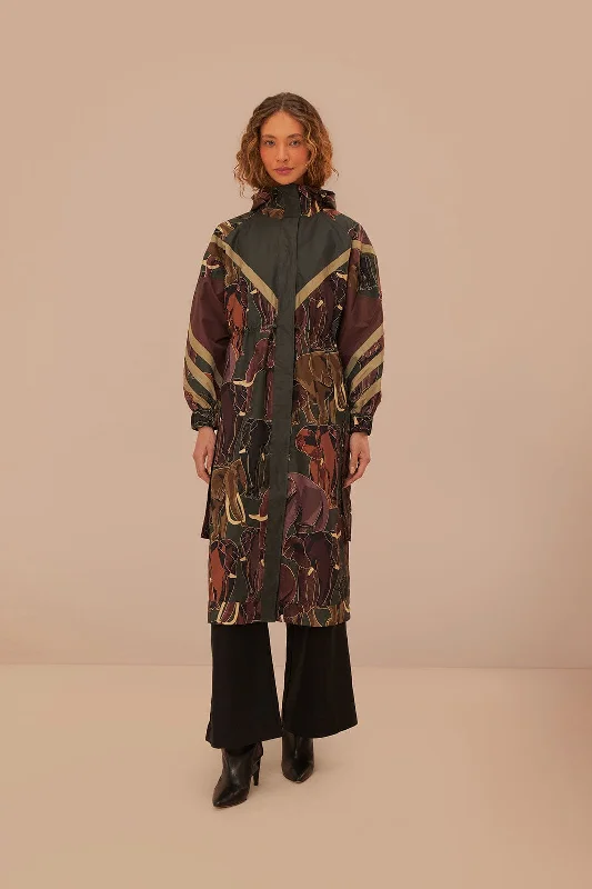 women's coats with sheer overlaysElephants Maxi Raincoat