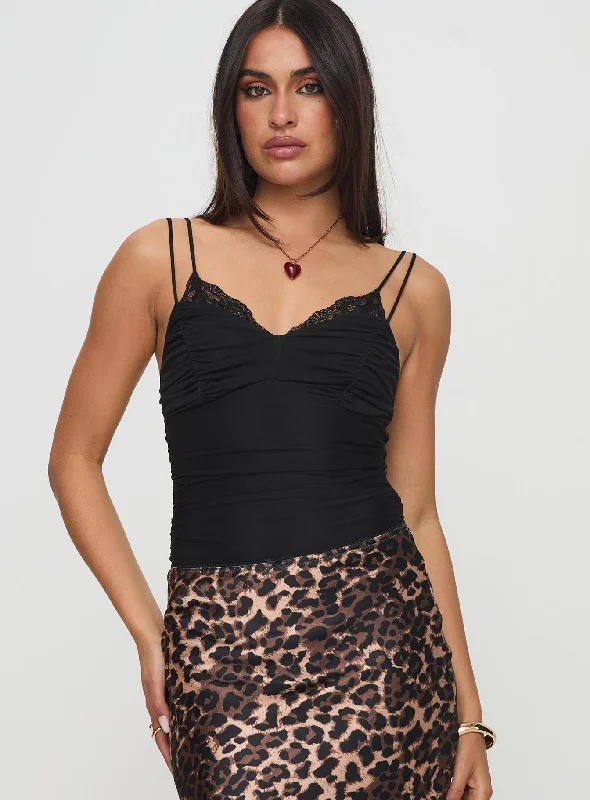 women's tops with cinched waistsCorella Bodysuit Black