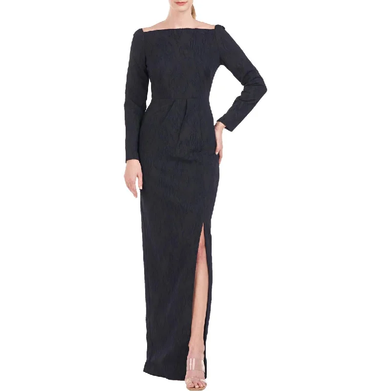 Bohemian DressKay Unger New York Womens Off-The-Shoulder Embroidered Evening Dress