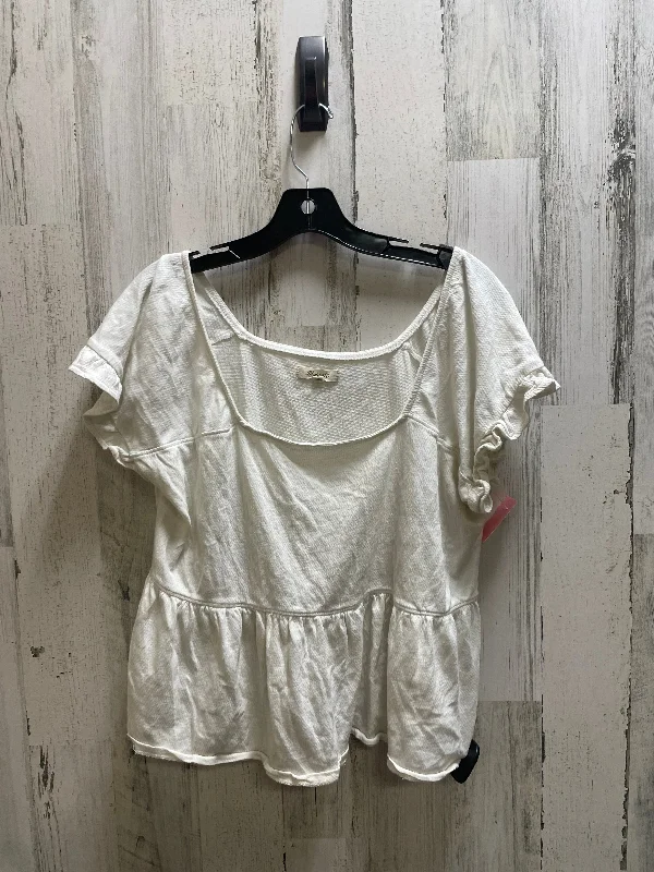 women's tops for minimalist aestheticsTop Short Sleeve By Madewell In White, Size: L