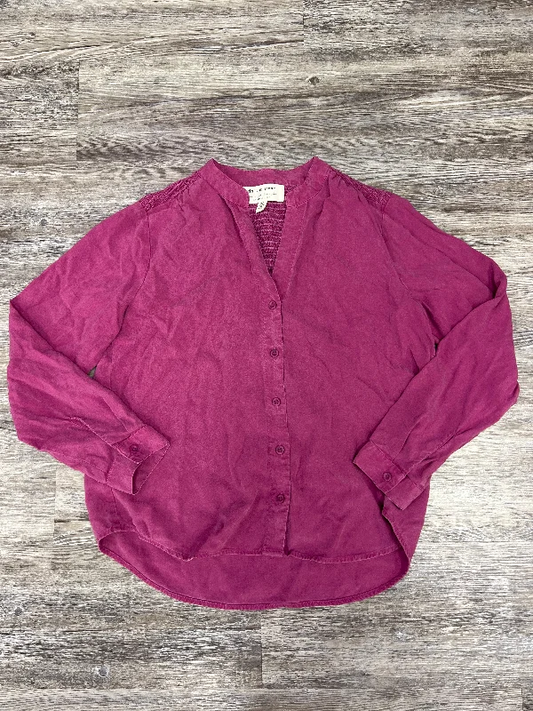 women's tops for boho-chic stylesTop Long Sleeve By Cloth & Stone In Purple, Size: Petite   Xs