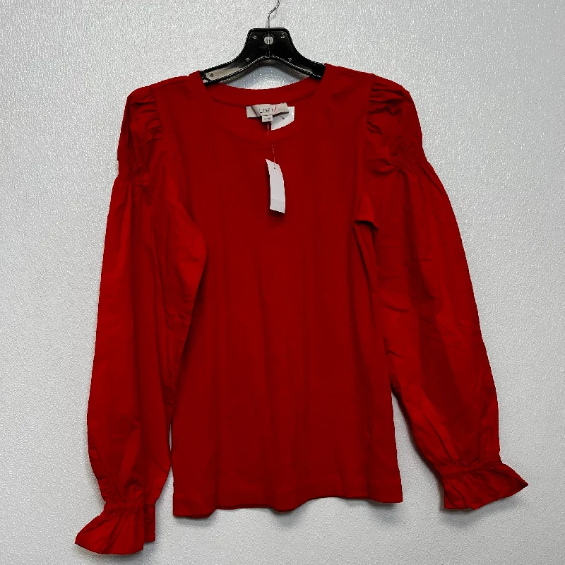 women's tops for those who want to create outfits that are both trendy and timelessTop Long Sleeve By Loft O In Red, Size: S