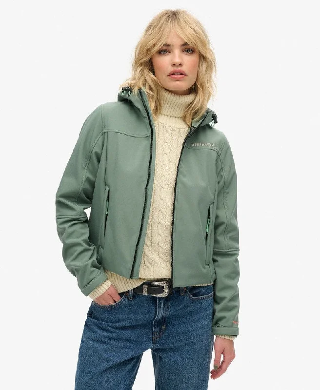 women's coats for hourglass figuresHooded Soft Shell Trekker Jkt | Laurel Khaki