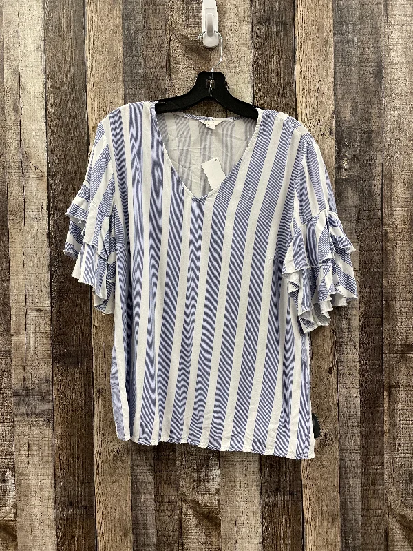 women's tops for those who want to stay updated with the latest fashion trendsTop Short Sleeve By Cato In Striped Pattern, Size: L