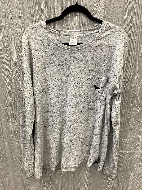 women's tops for those who want to add a touch of sophistication to their casual attireTop Long Sleeve By Pink In Grey, Size: L