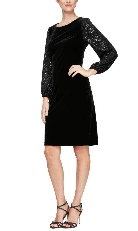 women's stretchy dressesAlex Evenings 81919071 - Sequin Cocktail Dress