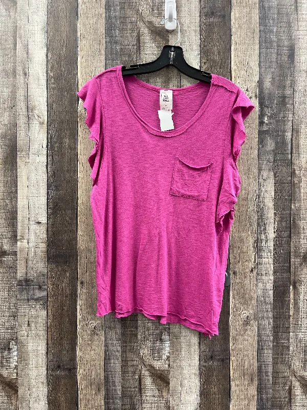 women's tops with sheer overlaysTop Short Sleeve By We The Free In Pink, Size: S