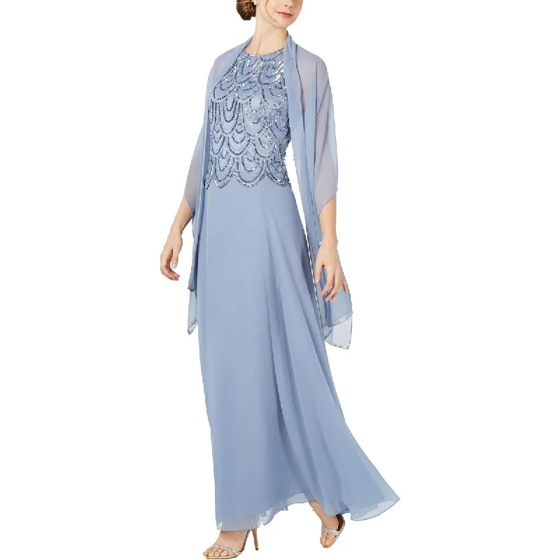 High-Neck DressJKara Womens Embellished Popover Evening Dress