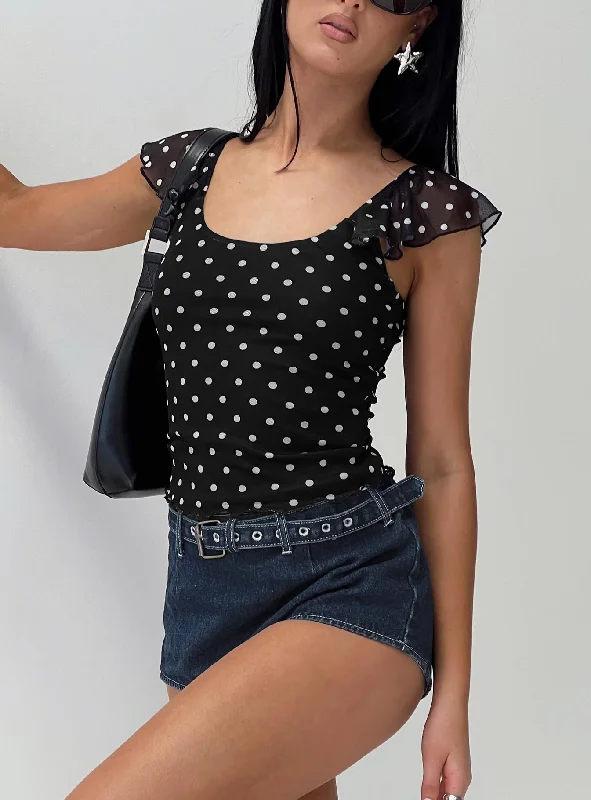 long-sleeved women's topsBeckinsale Polka Top Black