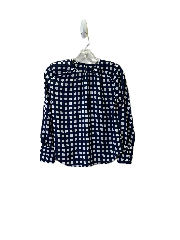 women's tops for boho-chic stylesTop Long Sleeve By Ann Taylor In Blue & White, Size: Xxsp