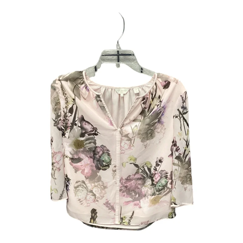 women's tops with sequin embellishmentsTop Long Sleeve By Ted Baker In Floral Print, Size: M