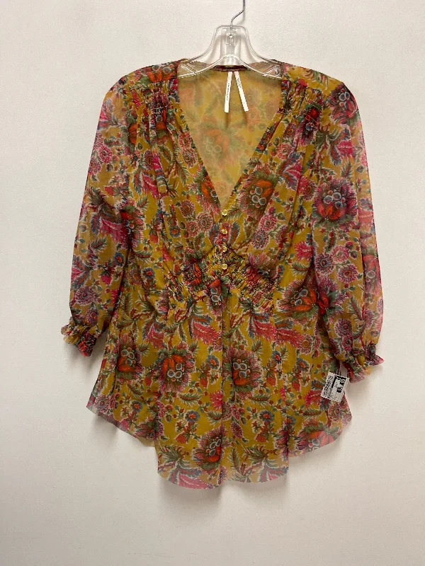 women's tops for those who seek both style and comfortTunic Long Sleeve By Anthropologie In Yellow, Size: S