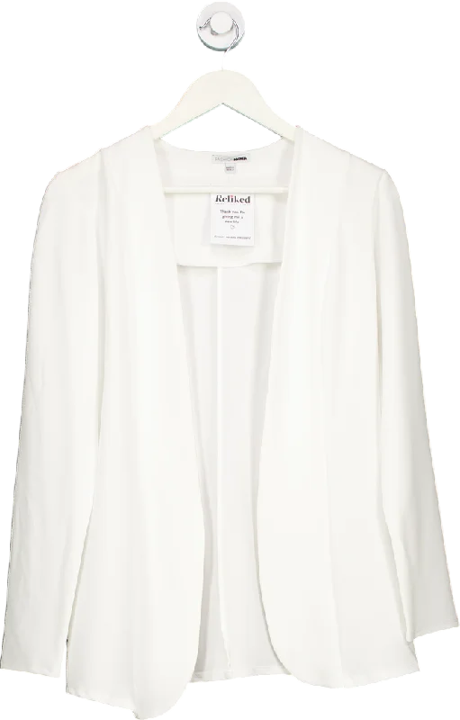 women's coats for business casual attireFashion Nova White Open Front Blazer