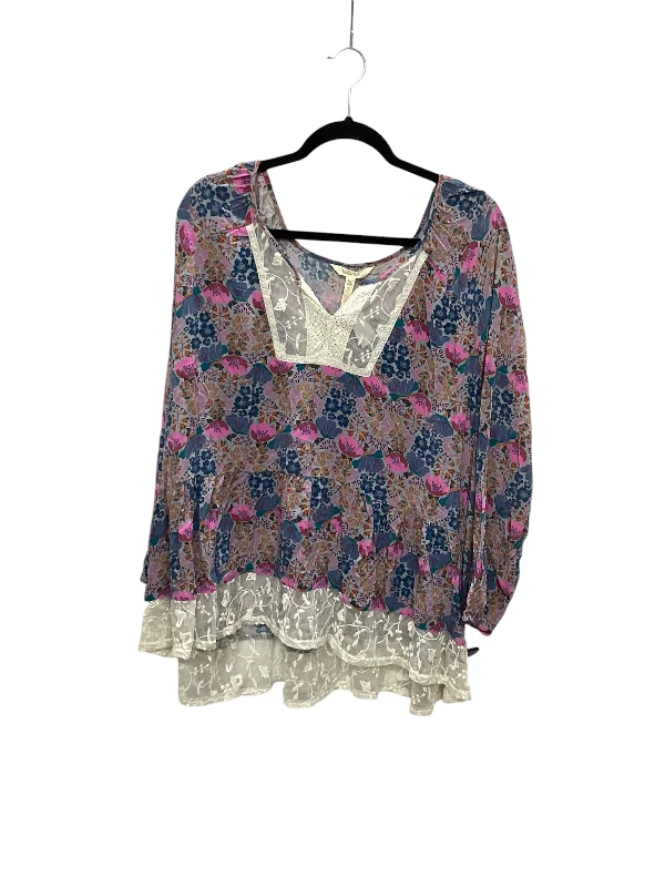 women's tops for those who want to wear versatile pieces that can be dressed up or downTop Long Sleeve By Matilda Jane In Floral Print, Size: Xl