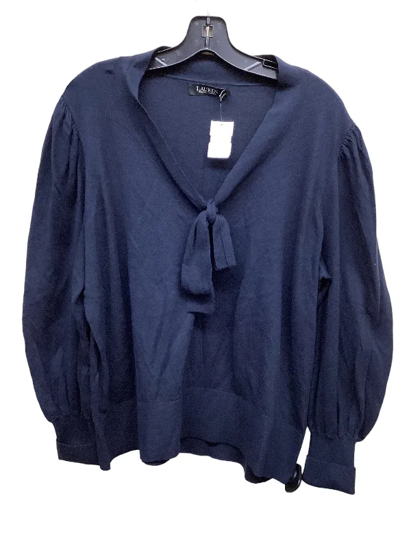 women's tops for those who believe in expressing their individuality through fashionTop Long Sleeve By Lauren By Ralph Lauren In Blue, Size: 2x