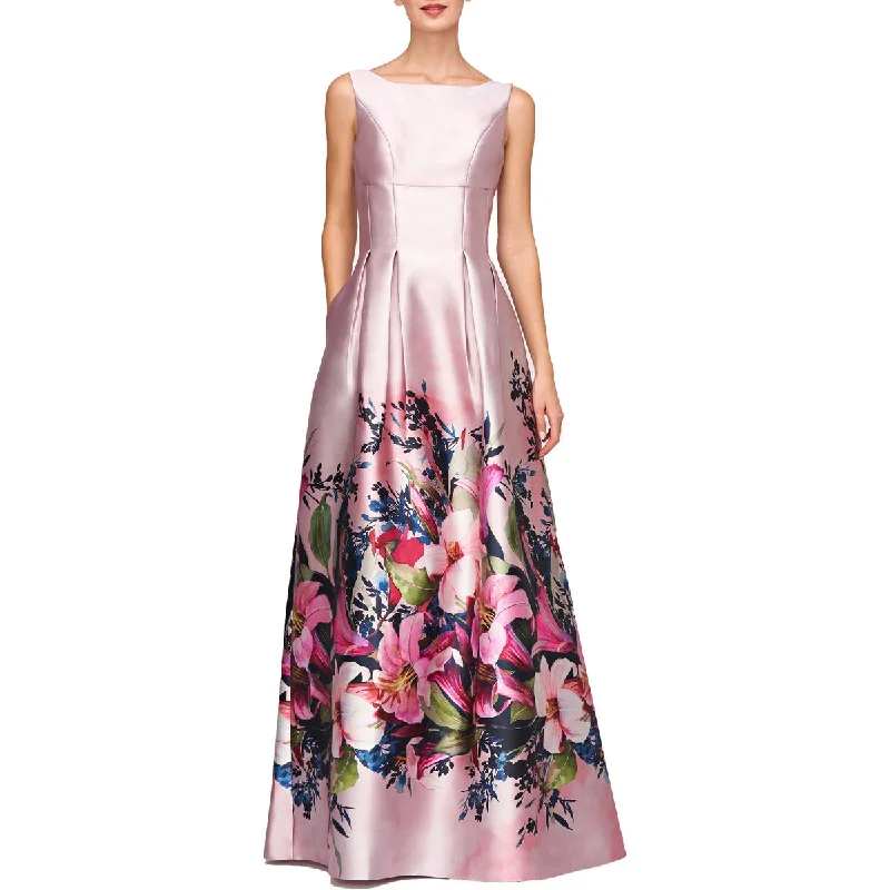 women's stylish dressesKay Unger New York Womens Floral Print Long Evening Dress