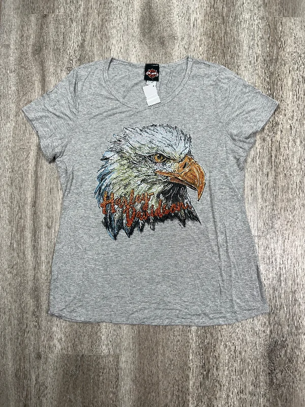 women's tops for fashion-conscious professionalsTop Short Sleeve By Harley Davidson In Grey, Size: 2x