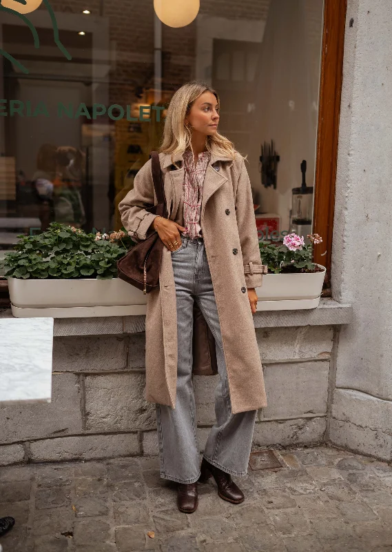 women's coats for special occasions and everyday eleganceManteau Jannah - taupe