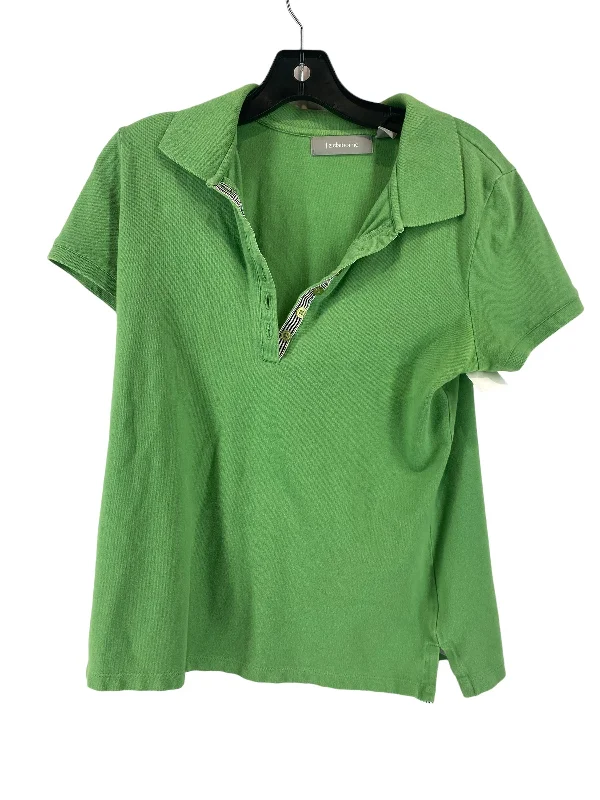 women's tops with embroidery detailsTop Short Sleeve By Liz Claiborne In Green, Size: M