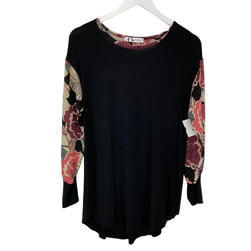 women's tops for those who love to mix and match prints and patternsTop Long Sleeve By Clothes Mentor In Black, Size: L