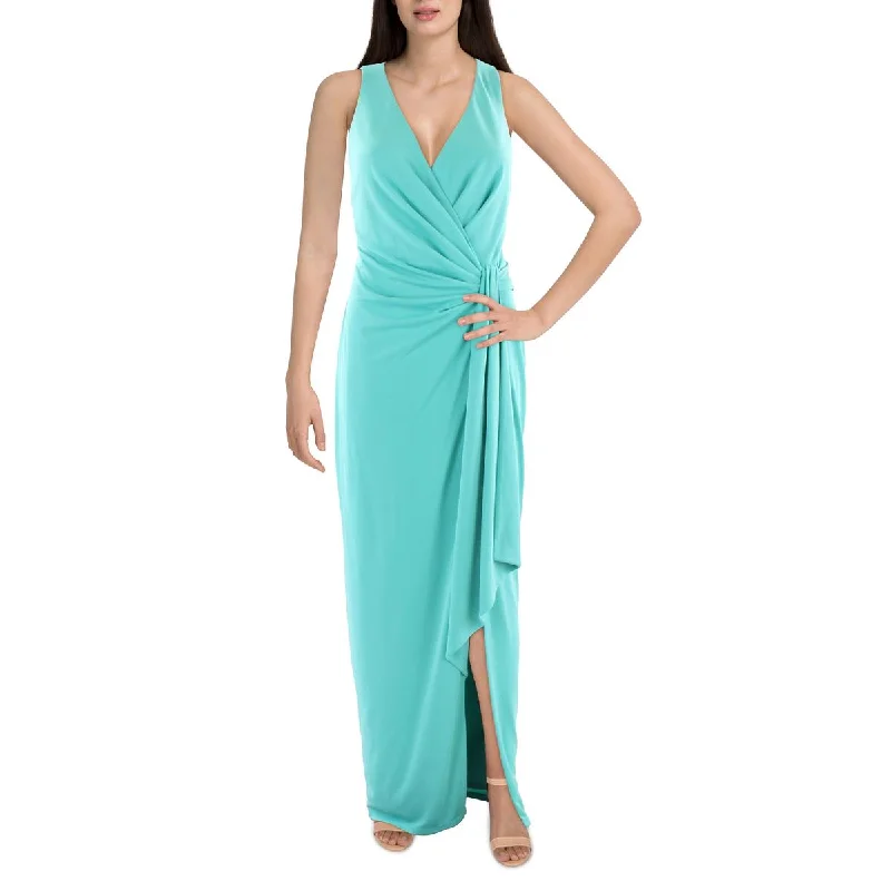 women's wrinkle-resistant dressesLauren Ralph Lauren Womens Kuyoto Gathered Long Evening Dress