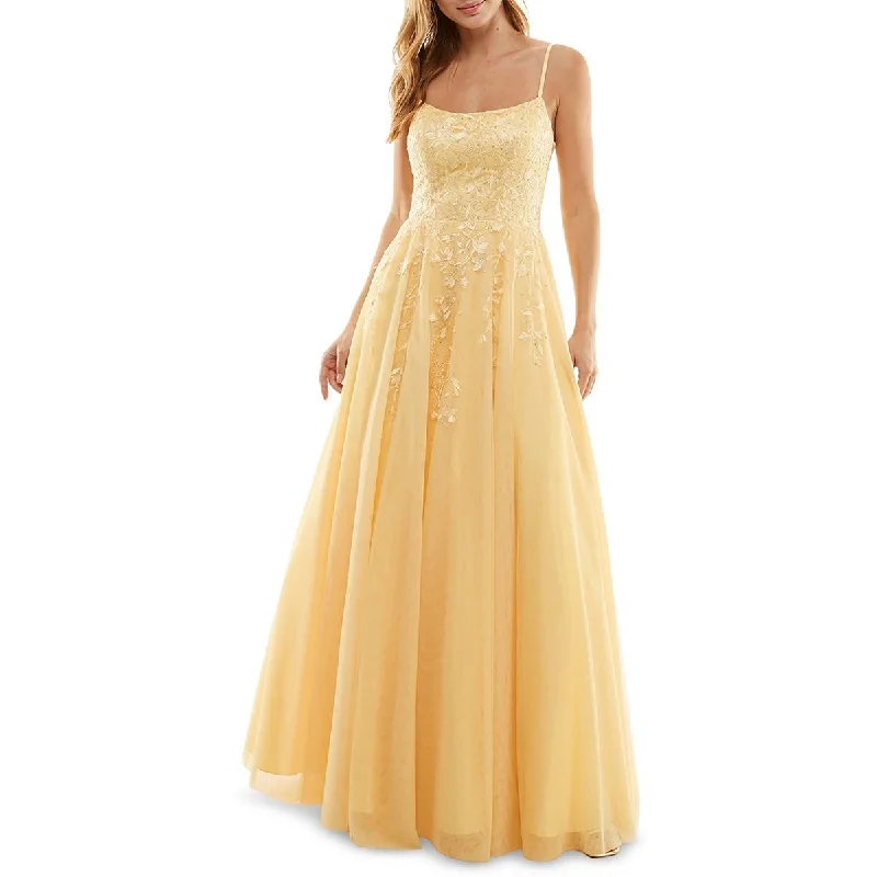 Knit DressTLC Say Yes To The Prom Womens Juniors Tulle Jeweled Evening Dress