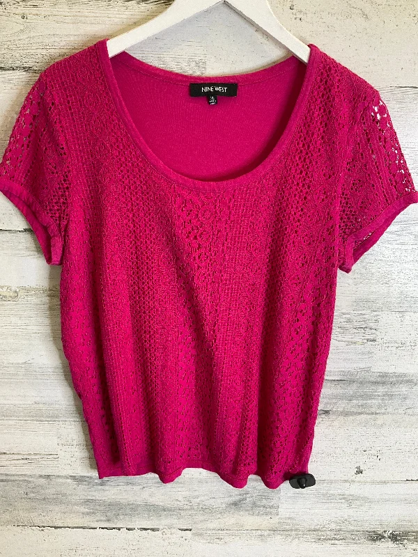 women's tops for those who want to stay cool and chic during warmer weatherTop Short Sleeve By Nine West Apparel In Pink, Size: Xl