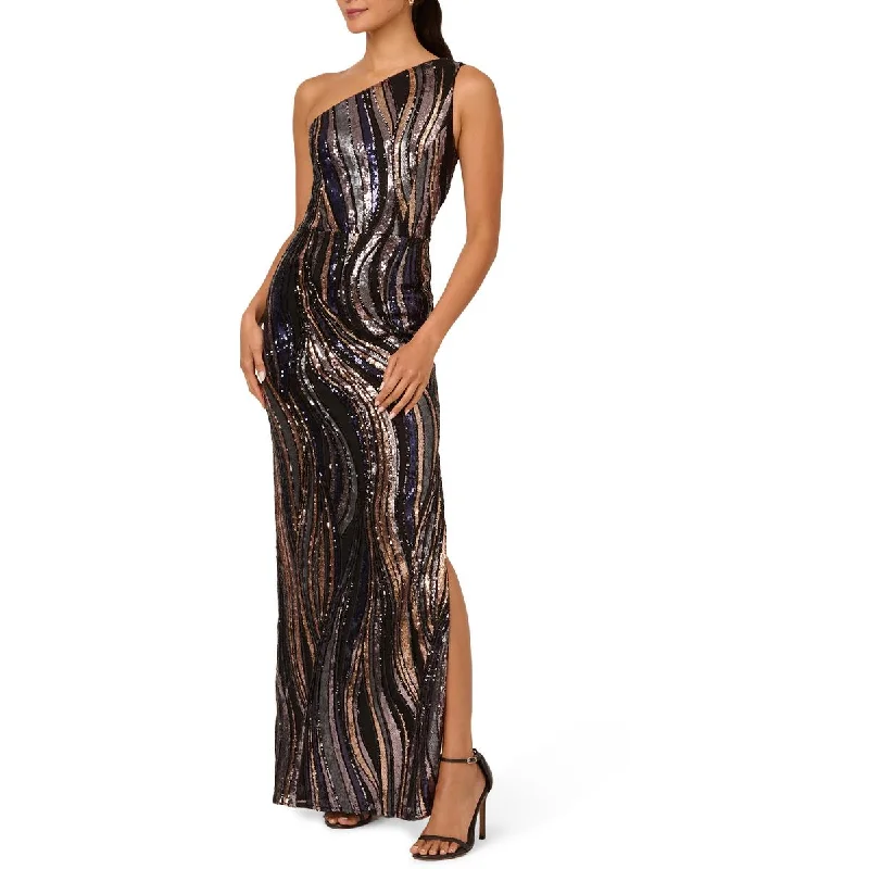 Mermaid DressAdrianna Papell Womens Sequin One Shoulder Evening Dress