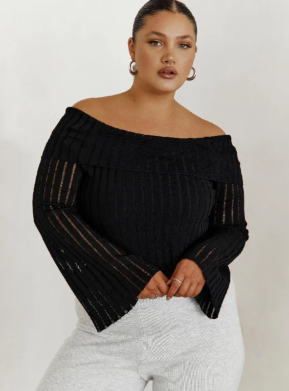 women's tops for those who love to shop for unique findsSorrel Off The Shoulder Top Black Curve