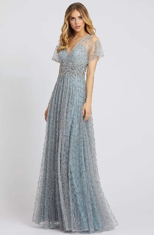 women's A-line dressesMac Duggal Evening - 79219D Bejeweled V-Neck A-Line Gown