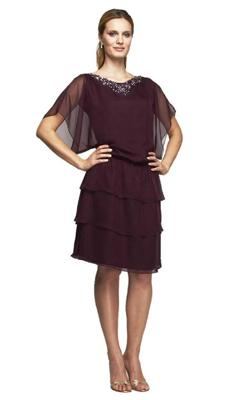 women's formal dressesAlex Evenings - Embellished Chiffon Tiered Sheath Dress 170569SC