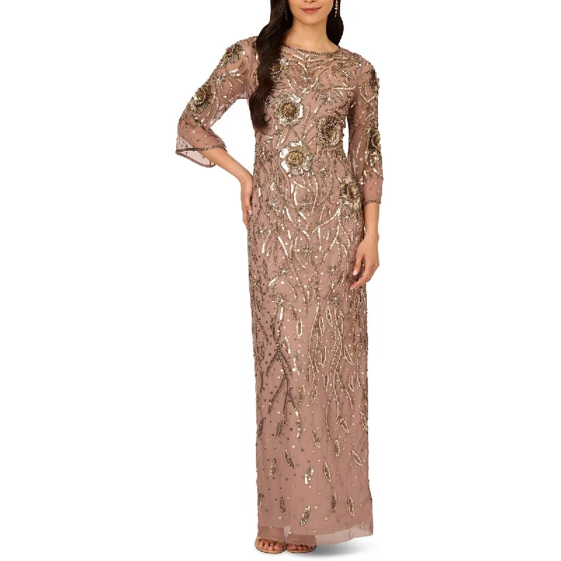 Casual DressAdrianna Papell Womens Long Beaded Evening Dress