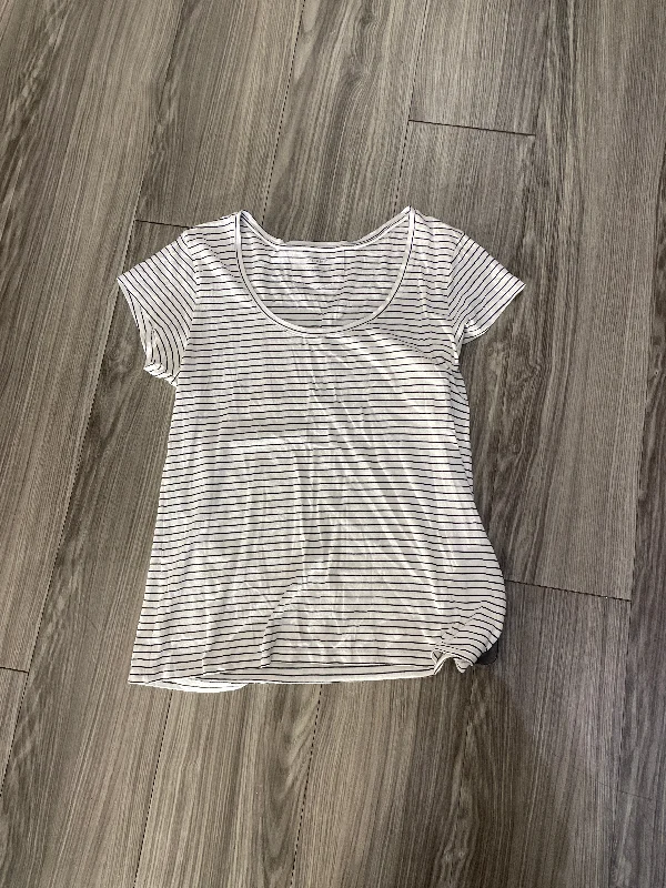 women's tops for those who want to show off their figure in a flattering wayTop Short Sleeve By Frame In Striped Pattern, Size: L