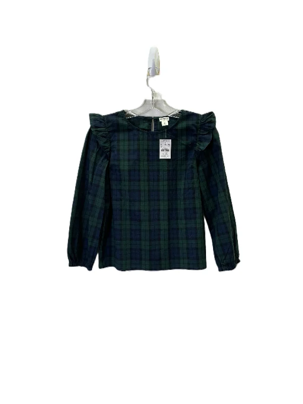 women's tops for creating capsule wardrobesTop Long Sleeve By J. Crew In Blue & Green, Size: L