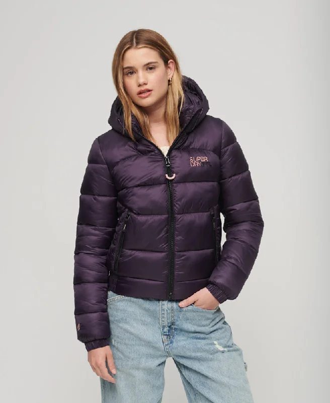 parkas for womenSports Puffer Bomber Jacket | Nightshade Purple