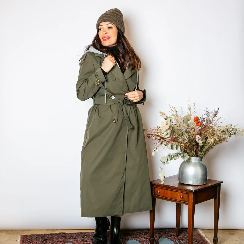 women's coats for pear-shaped bodiesTrench Coat with Hood