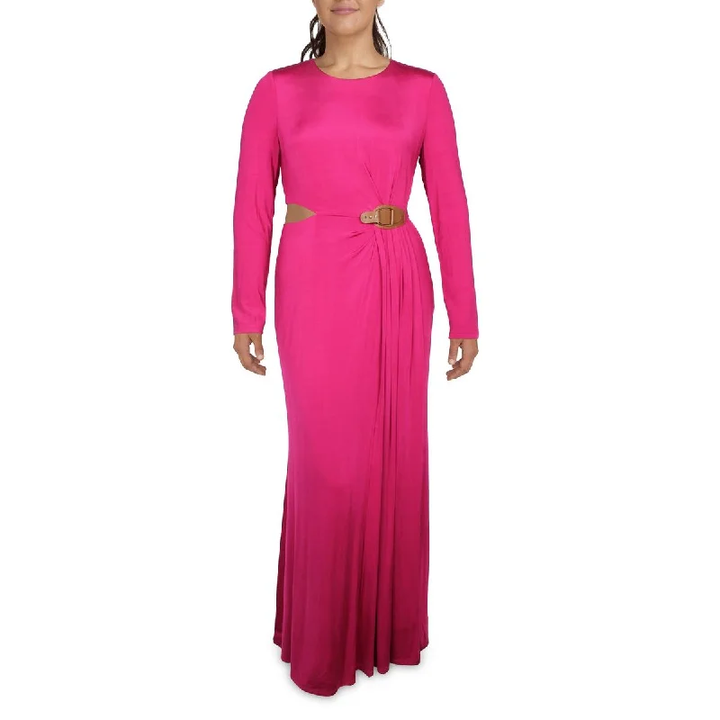 women's beach dressesLauren Ralph Lauren Womens Buckle Trim Long Evening Dress