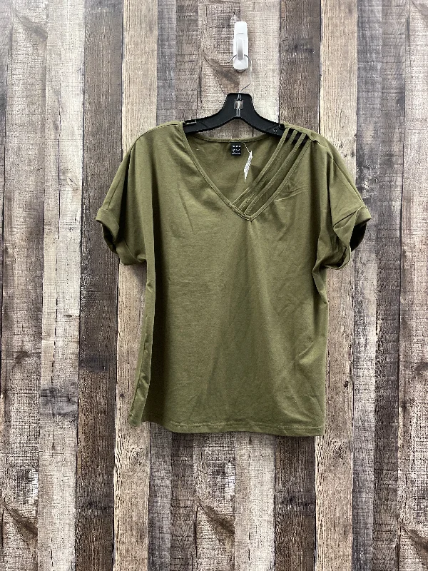 trendy women's topsTop Short Sleeve By Shein In Green, Size: L