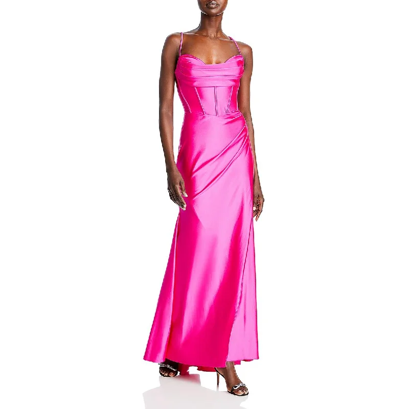 women's wrap dressesAqua Womens Satin Corset Evening Dress